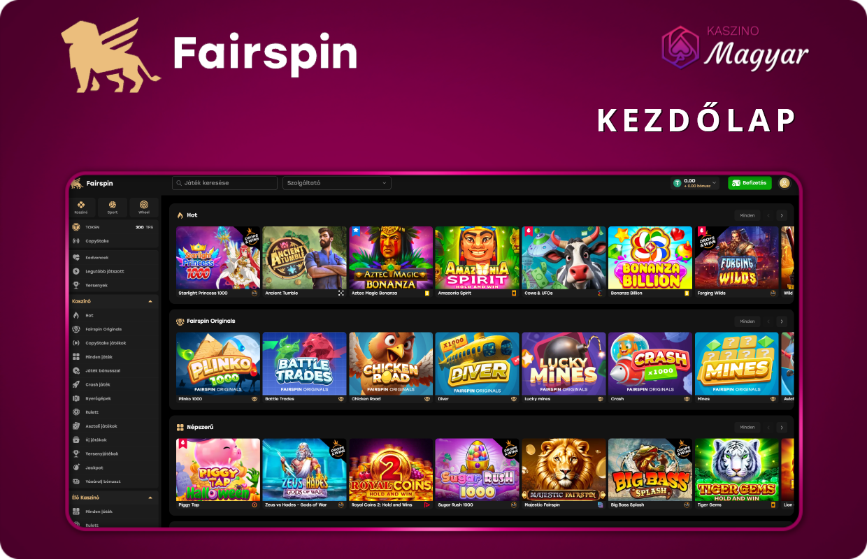 Fairspin kezdolap