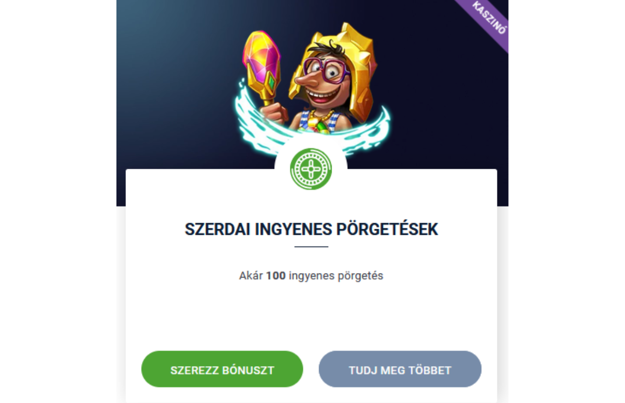 20Bet szerdai ingyenes pörgetések: akár 100 ingyenes pörgetés különböző játékokra.
