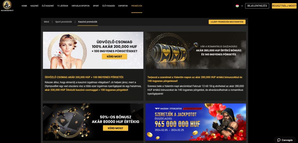 Milyen bónuszokat kínál az OlympusBet Casino?