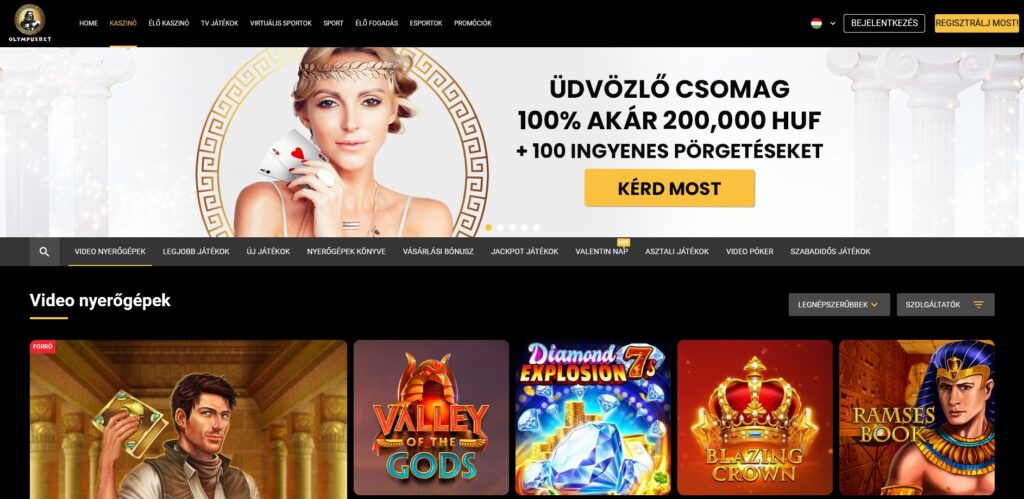 Kaszinó, online nyerőgépek és játékok az OlympusBetnél
