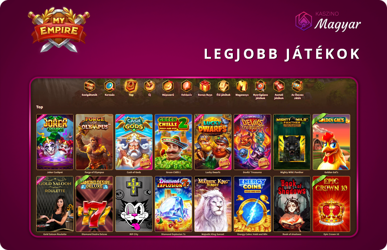 MyEmpire legjobb játékok