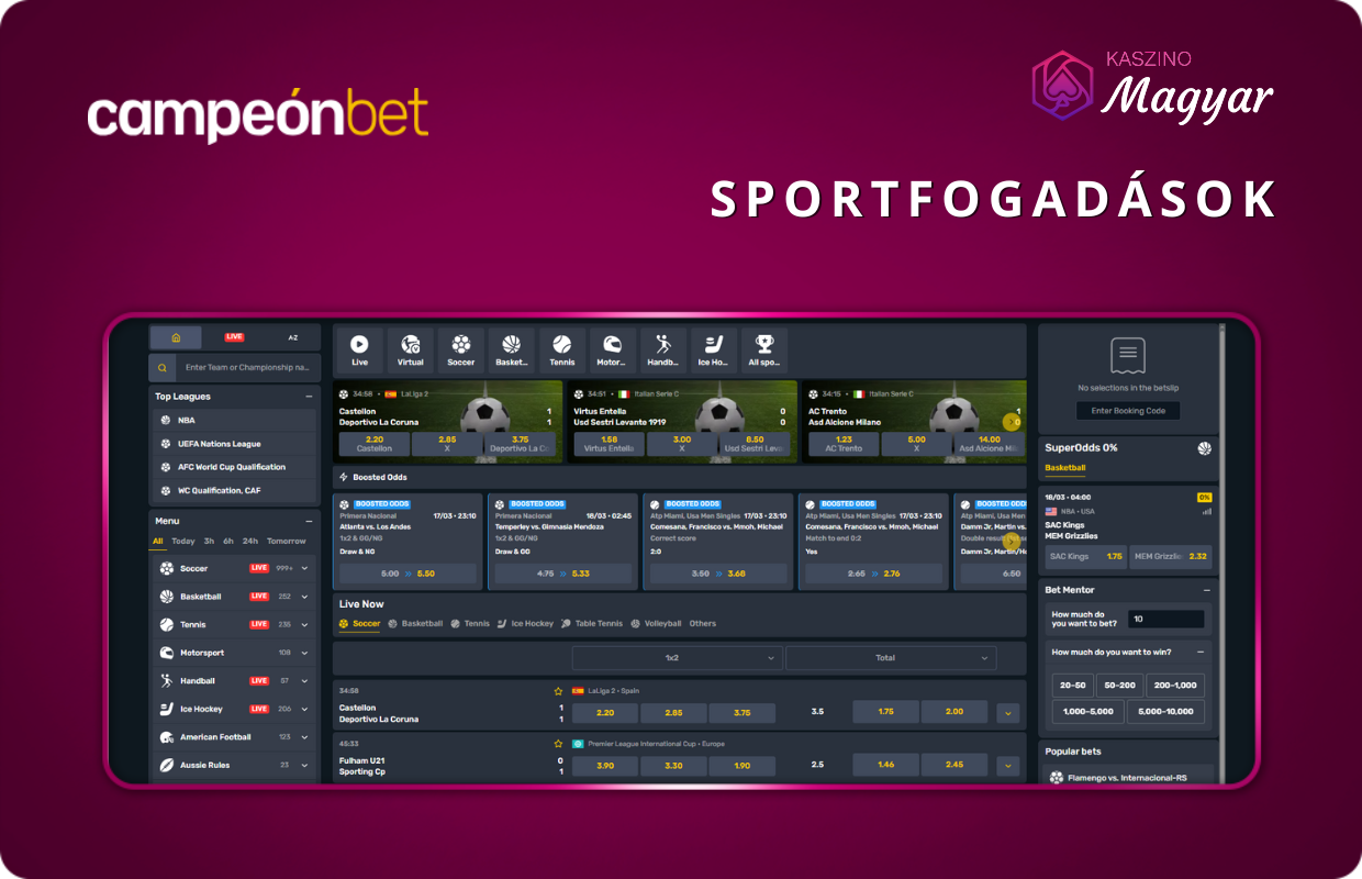 Sportfogadások a CampeonBet
