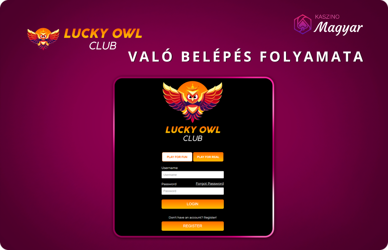 Lucky owl club-ba való belépés folyamata