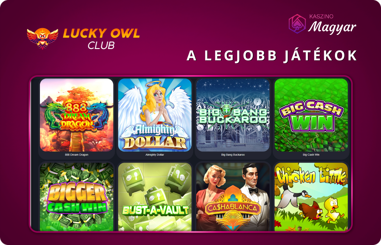 A legjobb játékok a Lucky owl club