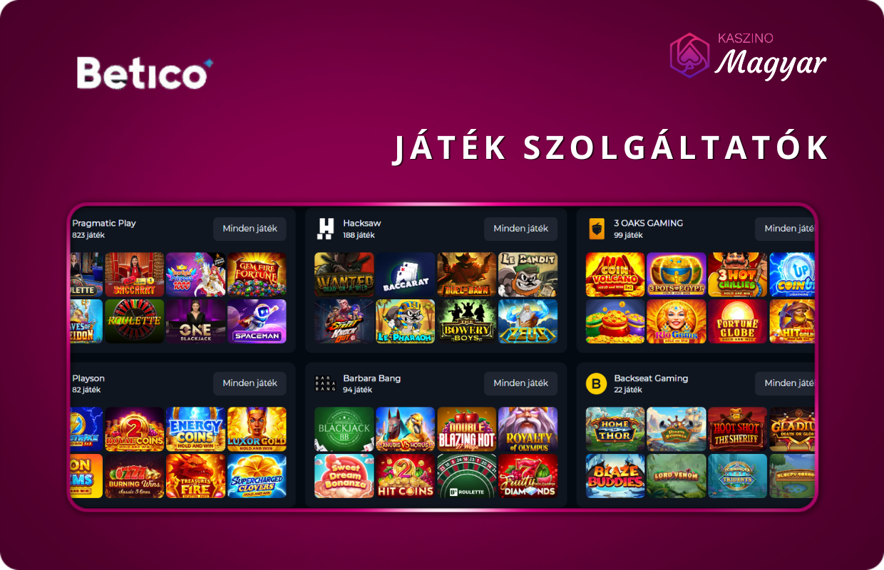 Game providers Betico