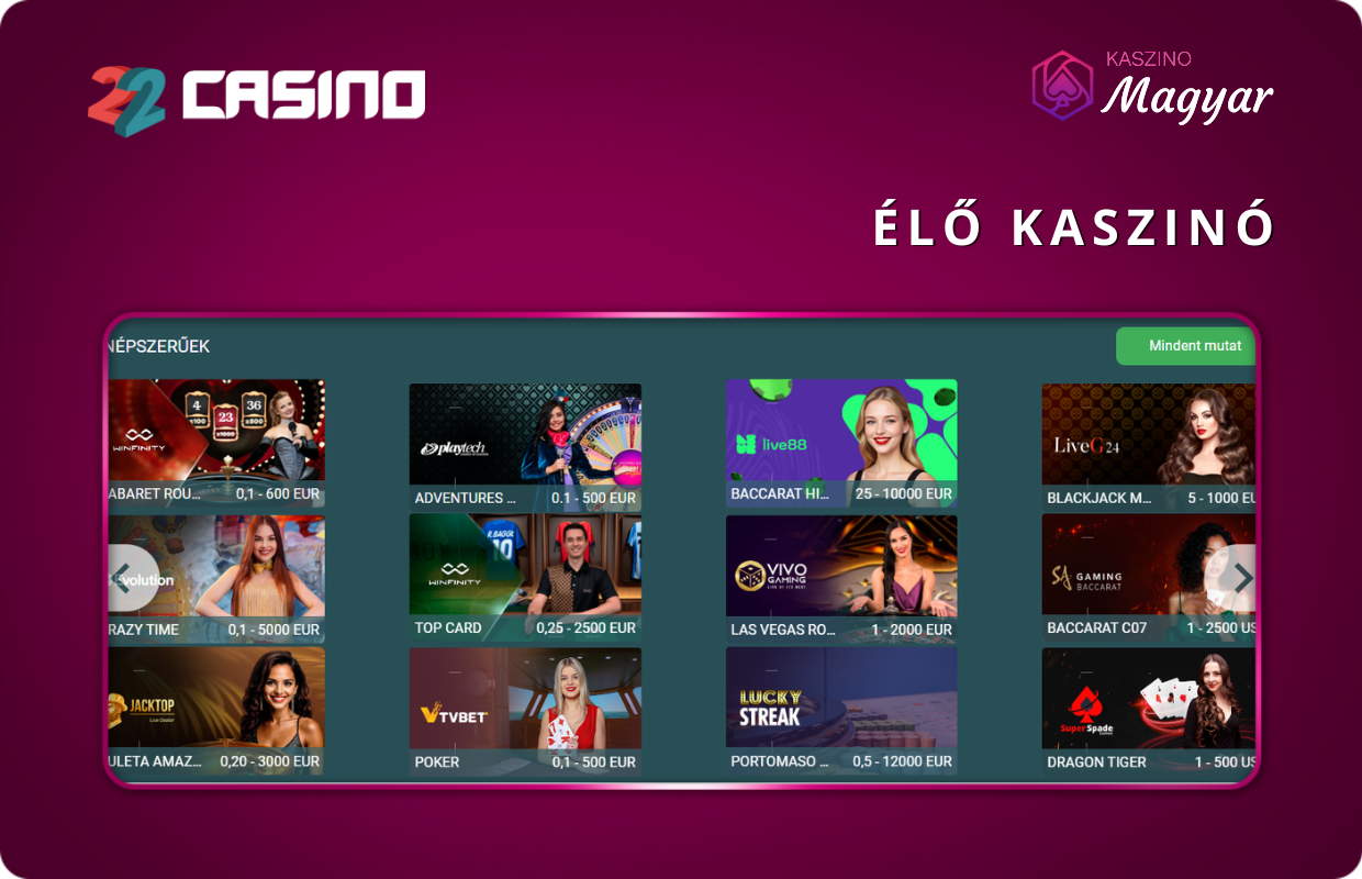 Live casino 22casino