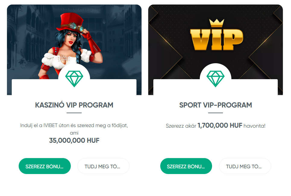 Hűségprogram és VIP-feltételek
