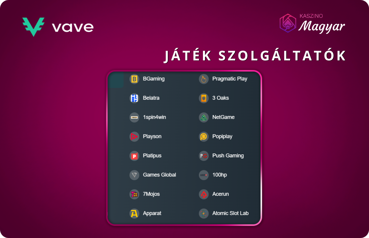 Játék szolgáltatók

