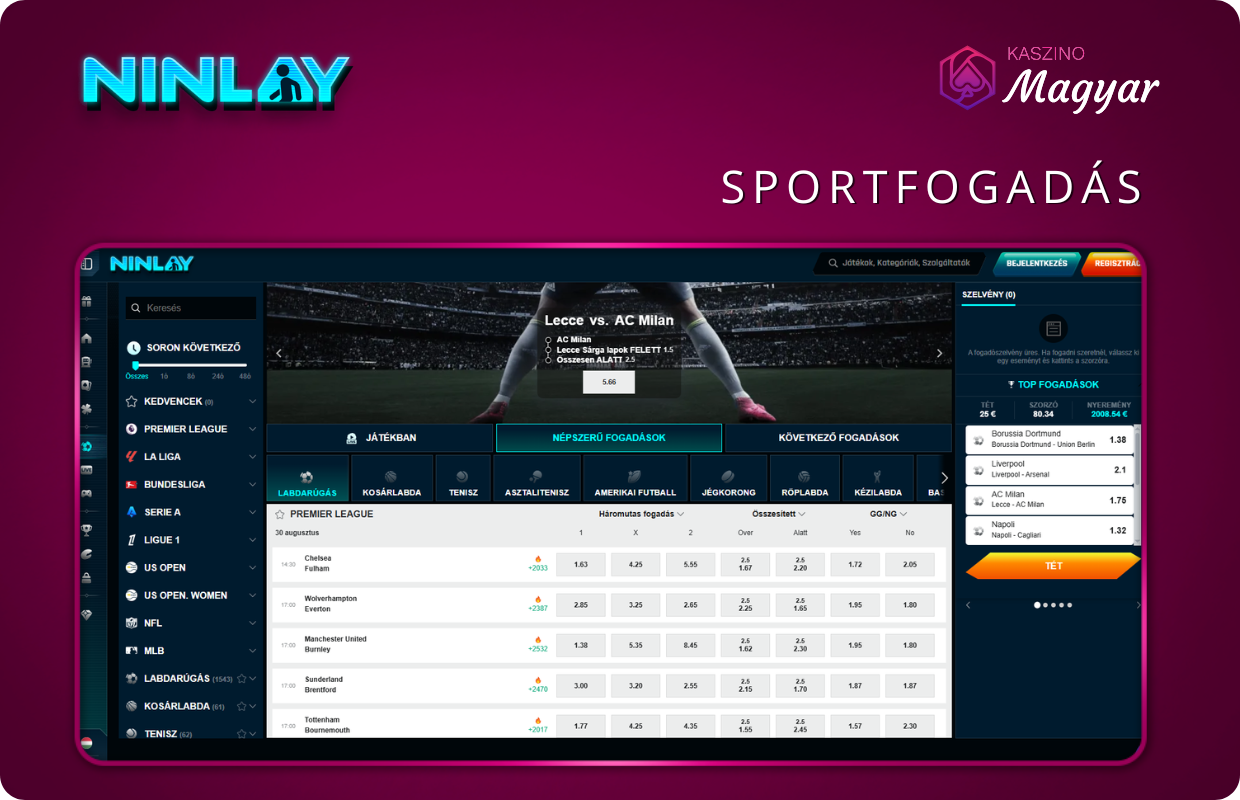 Sportfogadás Ninlay-nél
