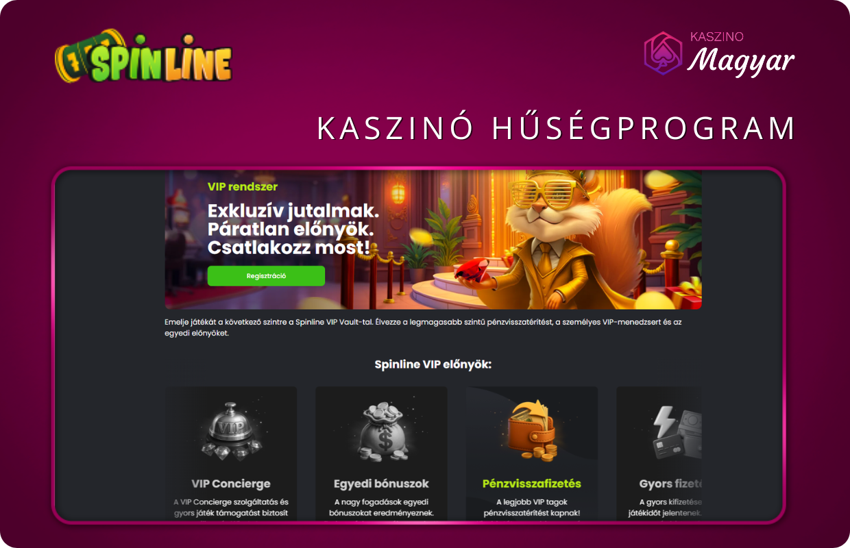 Kaszinó hűségprogram Spinline