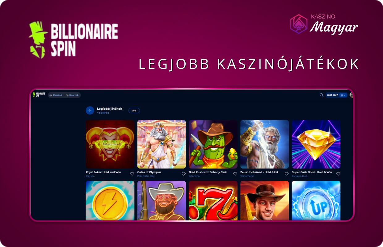 Legjobb játékok Billionaire Spin