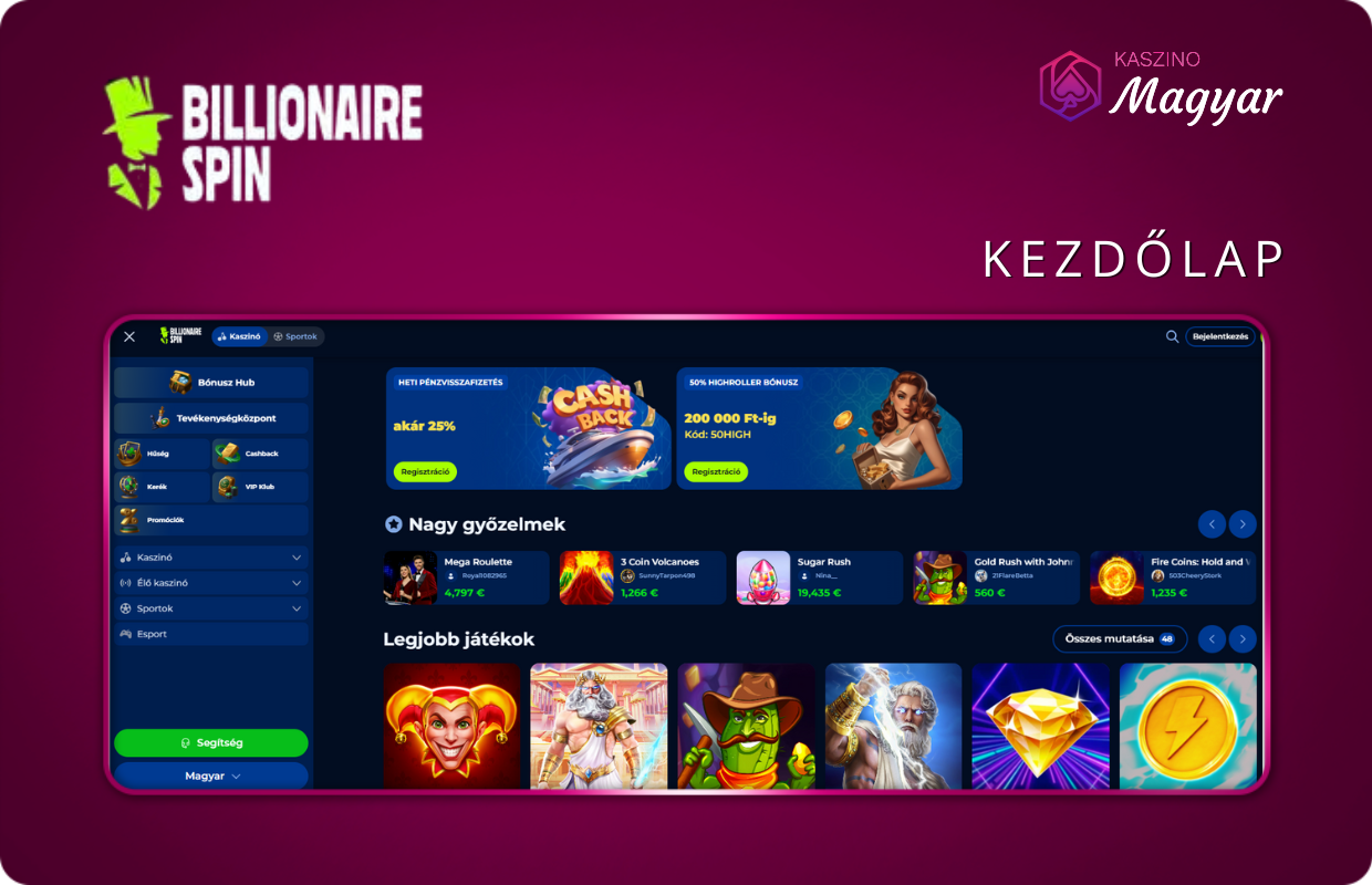 Kezdőlap Billionaire Spin