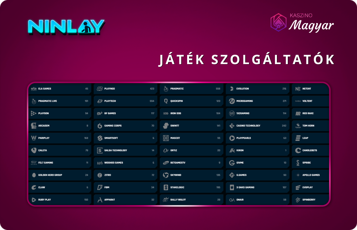 Játék szolgáltatók Ninlay