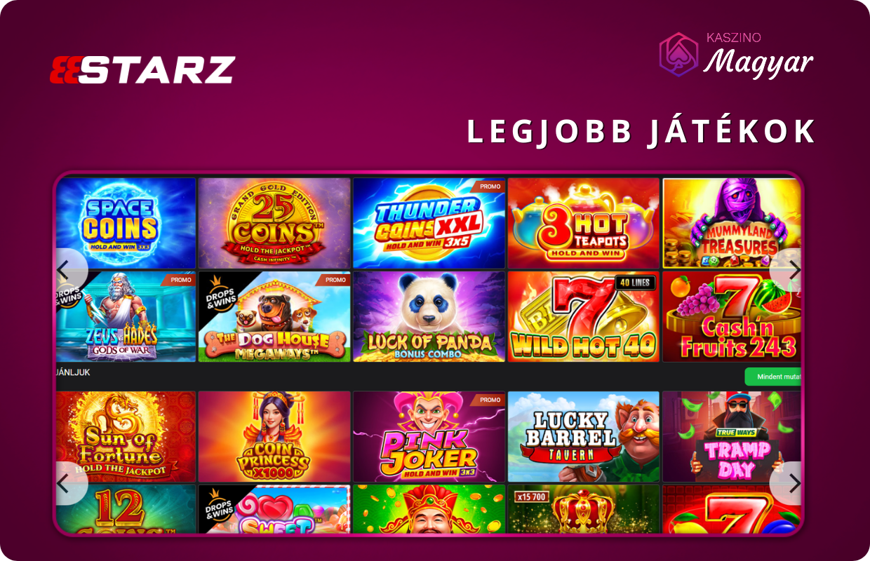 A legjobb játékok a 888STARZ kaszinóban
