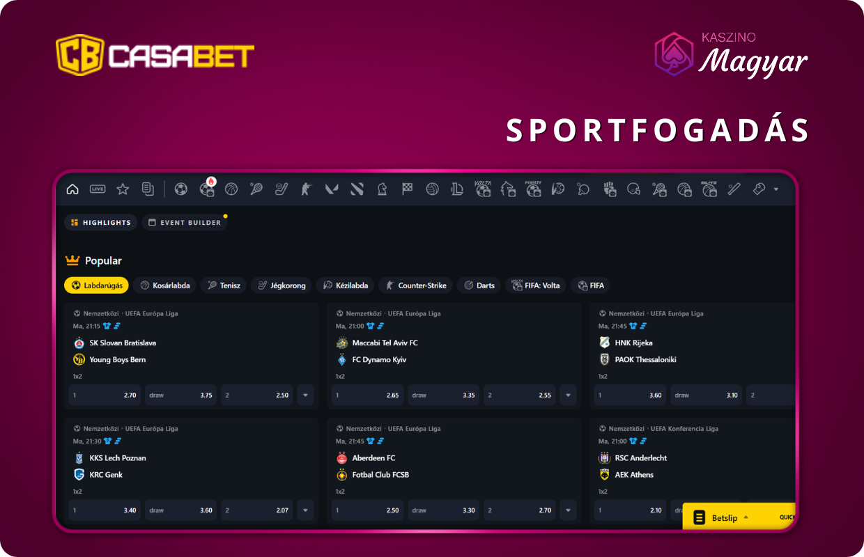 Sportfogadás a Casabetnél