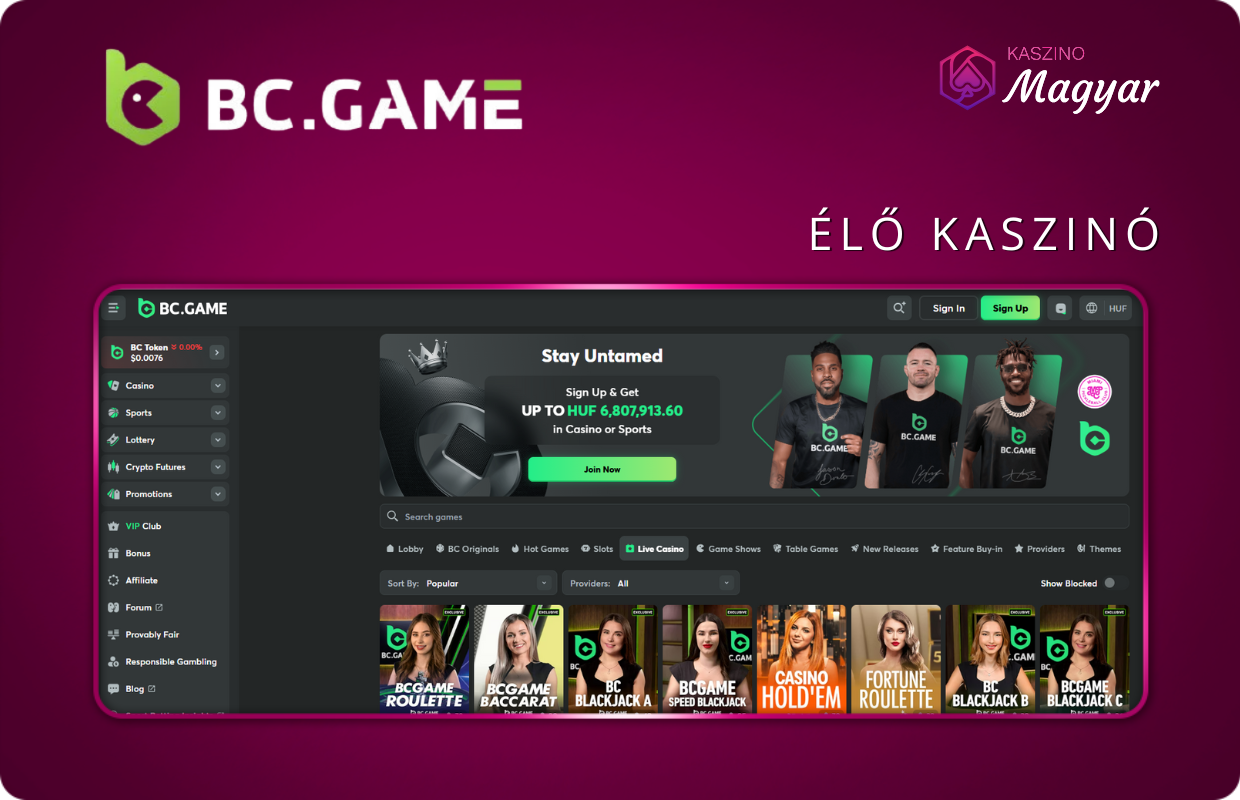 Élő kaszinó BC.GAME