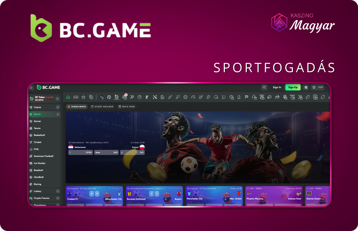 Sportfogadás a BC.GAME-en