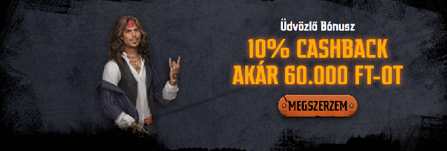 Üdvözlő Bónusz
10% cashback akár 60 000 HUF-ig
