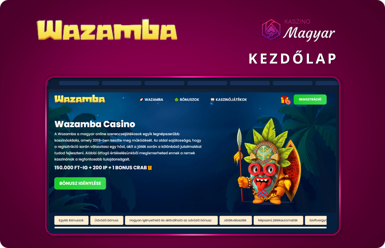 Wazamba hivatalos weboldalára