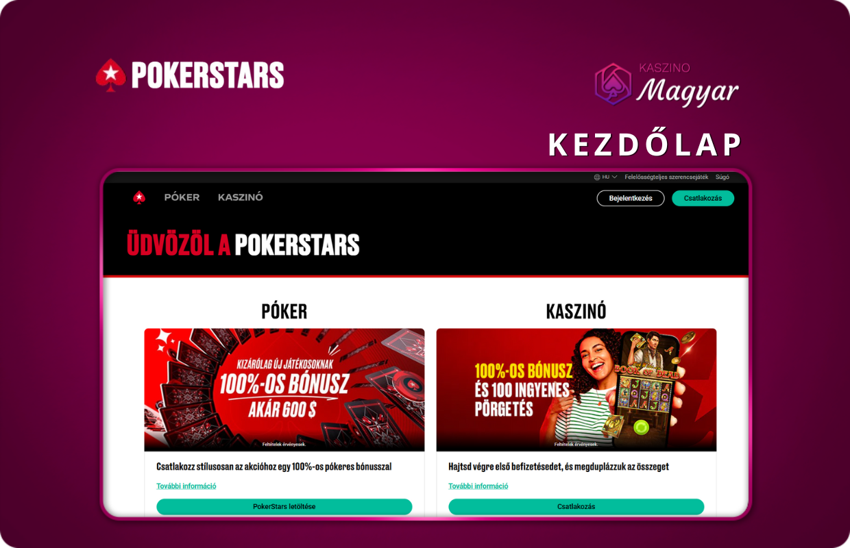 Menjen a PokerStars hivatalos weboldalára