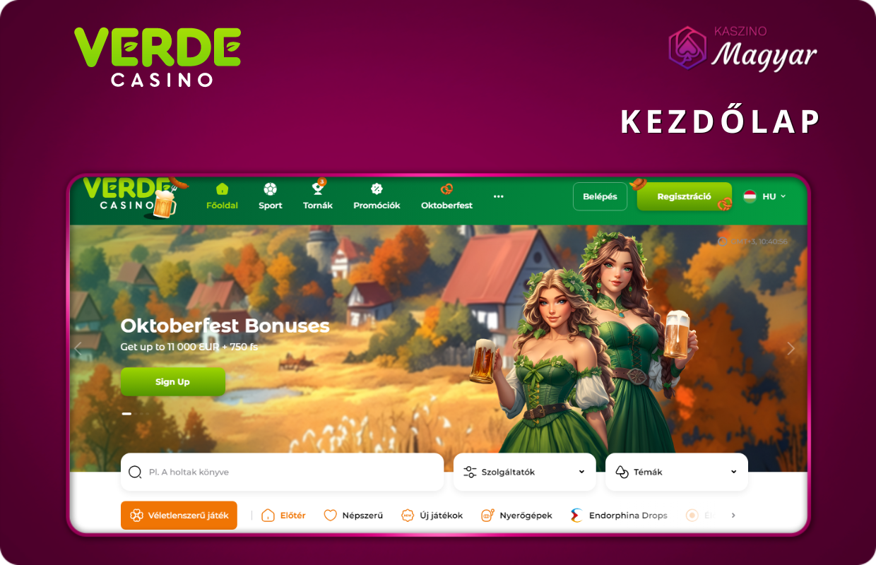 Verde Casino főoldal