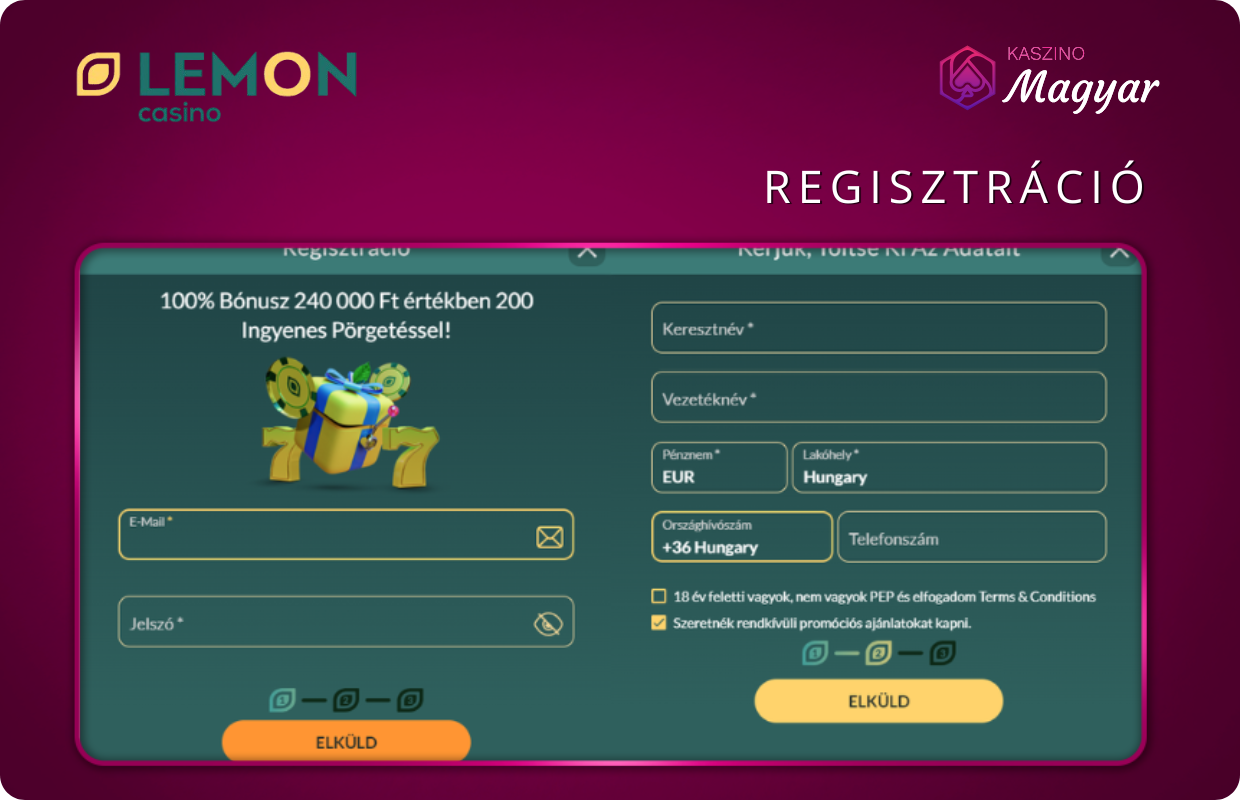 Lemon casino regisztráció